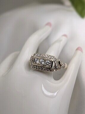 Sale! Vintage Style 14K Gold And Diamond Ring
